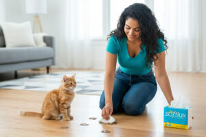 Quick paw print cleanup using Softlux